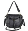 Marco Mazzini Torebka classic saddle bag ze skóry naturalnej na ramie czarna