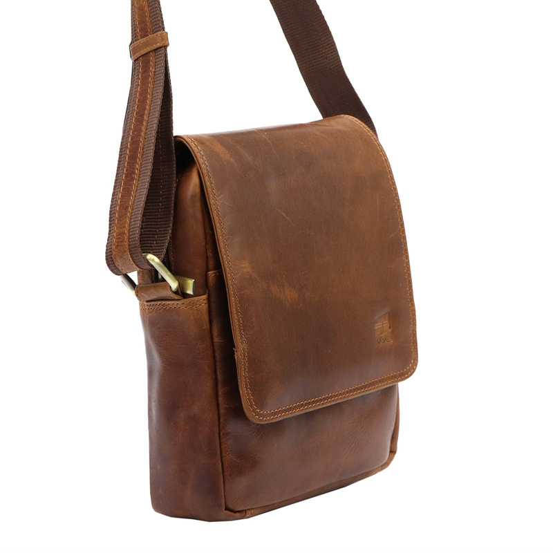 Nordee saszetka męska skóra naturalna torba miejska na ramię z kieszeniami