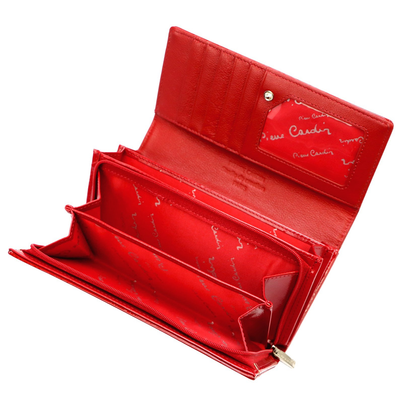 skóra naturalna + Damski portfel ze skóry ekologicznej Pierre Cardin 07 SHINY 121