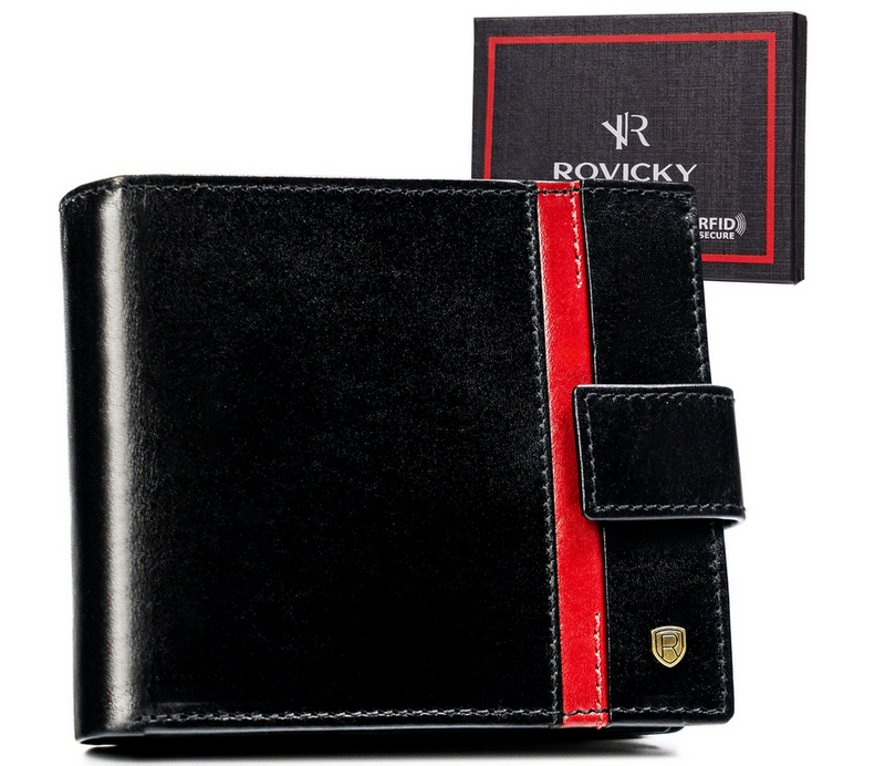 Elegancki skórzany portfel męski Rovicky z RFID