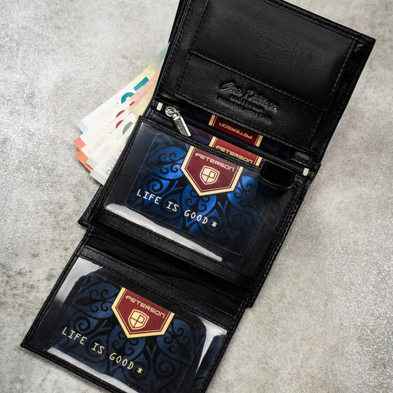 Meski zestaw prezentowy skóra naturalna Peterson PTN SET N4-DOT BLACK