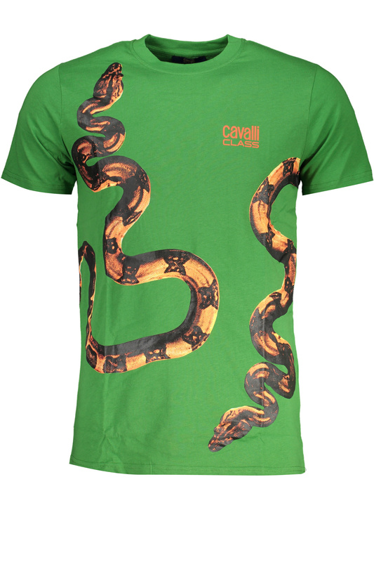 ZIELONY T-SHIRT M�SKI Z KR�TKIM R�KAWEM KLASY CAVALLI