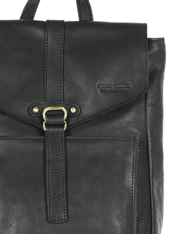Plecak skórzany damski A4 - MARCO MAZZINI czarny