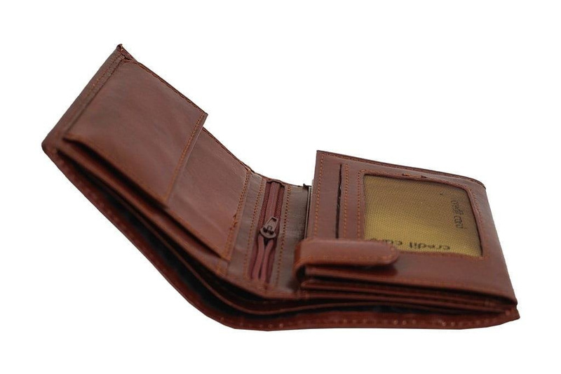 Klasyczny męski skórzany portfel - Czarny