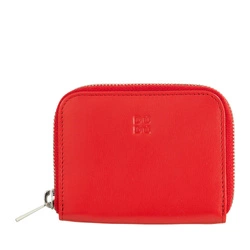 Mała skórzana portmonetka zapinana na suwak DUDU