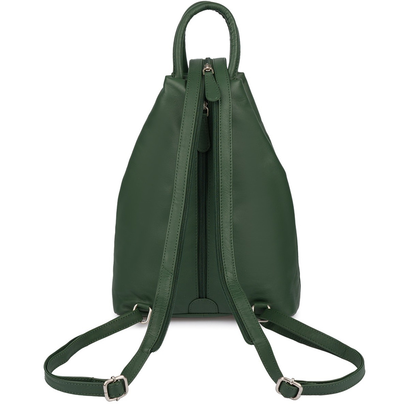 Plecak damski włoski plecaczek skórzany zielony mały Beltimore T52
