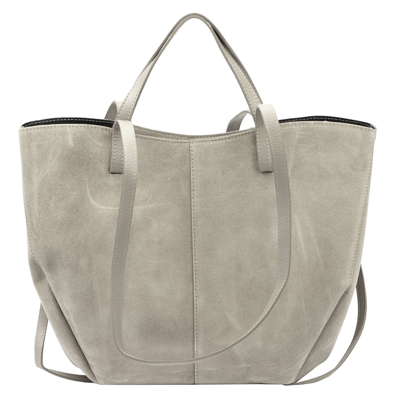 Stylowa Duża zamszowa damska shopperbag elegancka torebka na ramię Luka