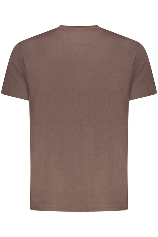 TOMMY HILFIGER MĘSKA KOSZULKA Z KRÓTKIM RĘKAWEM BRĄZOWA