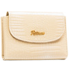 Poziomy, beżowy portfel damski ze skóry ekologicznej z tłoczeniem na wzór skóry krokodyla - Peterson