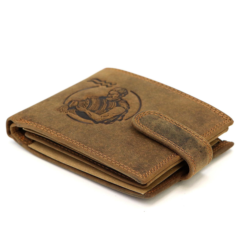 Nordee męski portfel skóra naturalna na zatrzask z indywidualnym wzorem