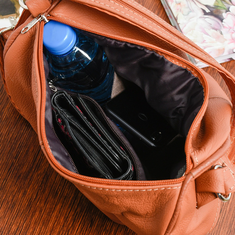 Plecak damski skórzany torebka 2w1 rudy Beltimore 019