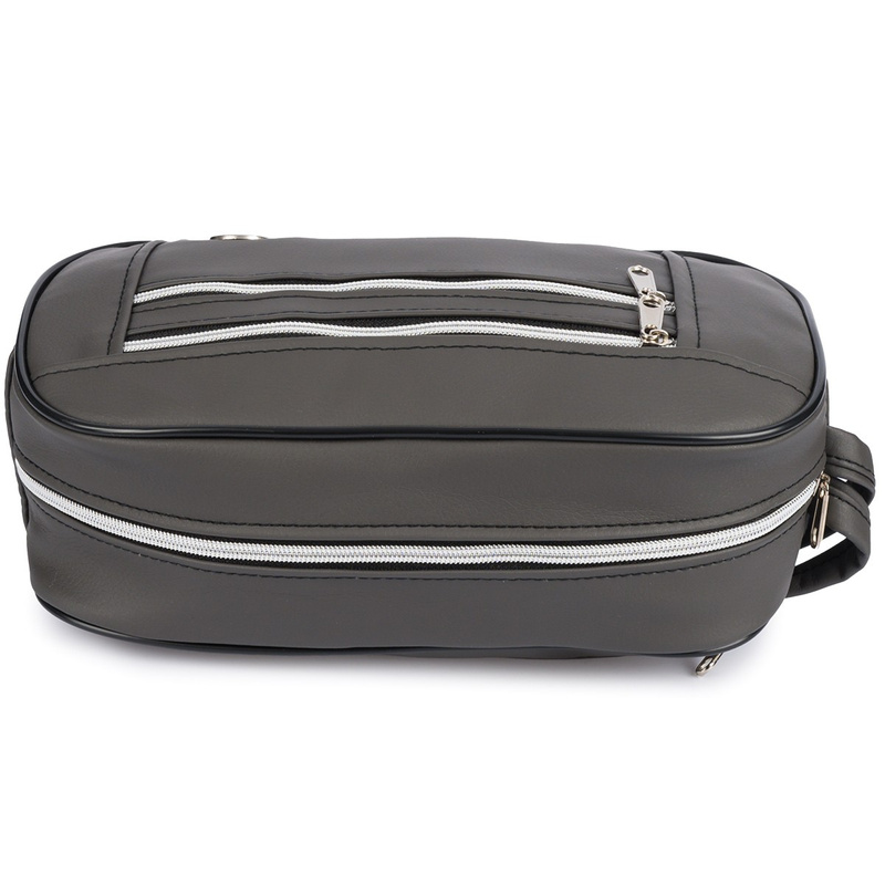 Kosmetyczna szara podróżna saszetka elegancka uniseks gładka Beltimore R25