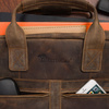 Duża solidna skórzana torba Beltimore na laptopa dokumenty brązowa nubuk M87
