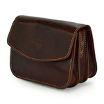 Zgrabna mała klasyczna skórzana damska listonoszka