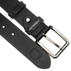 Skórzany, czarny pasek męski z tradycyjną klamrą - Peterson
