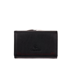 Czarny damski portfel Canaletto z perforacją laserową – elegancja i funkcjonalność PD1223P51