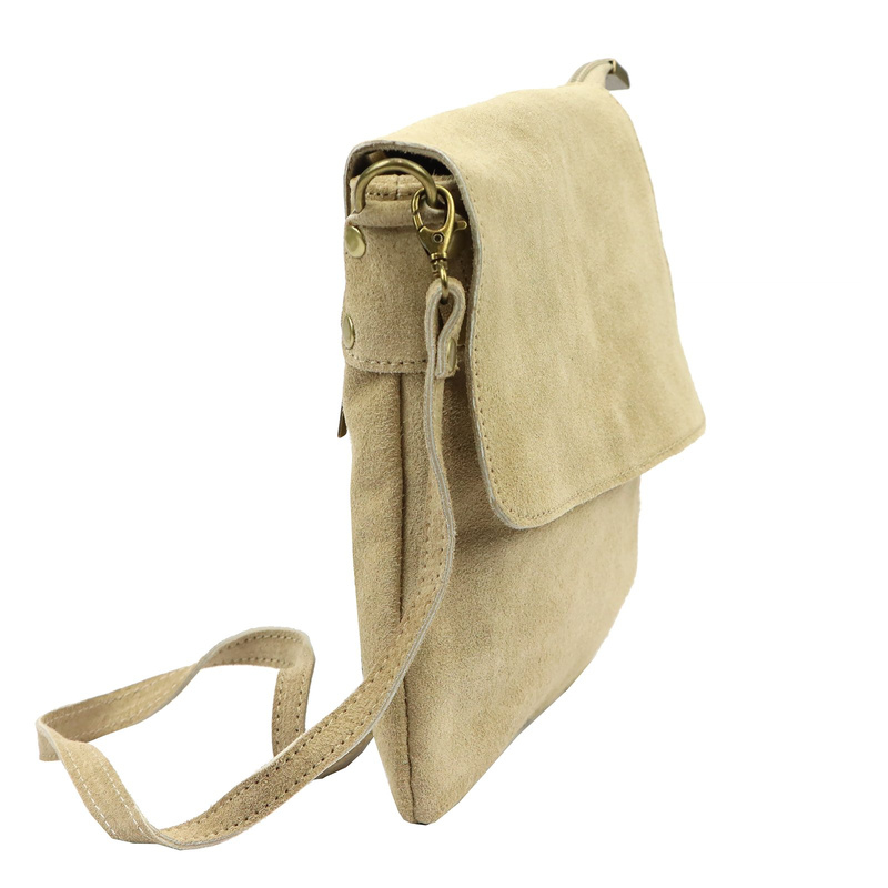 Vera Pelle damska listonoszka skóra naturalna torebka przez ramię z klapą