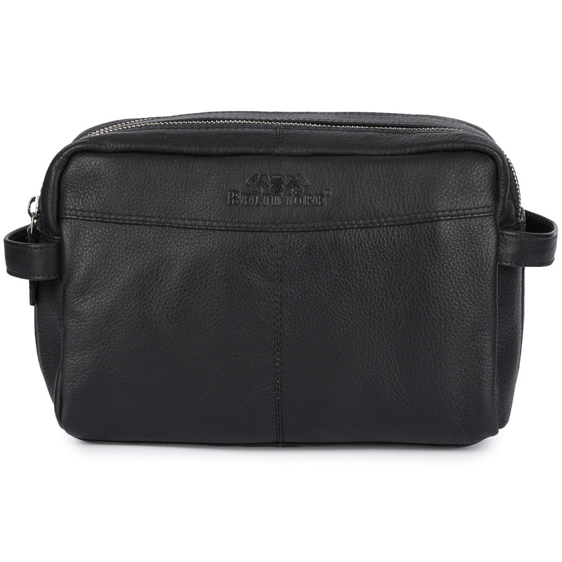 Kosmetyczka skórzana czarna saszetka podróżna duża Beltimore J48