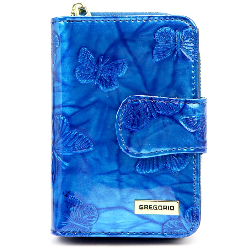 Gregorio portfel damski skóra naturalna lakierowana pionowa portmonetka