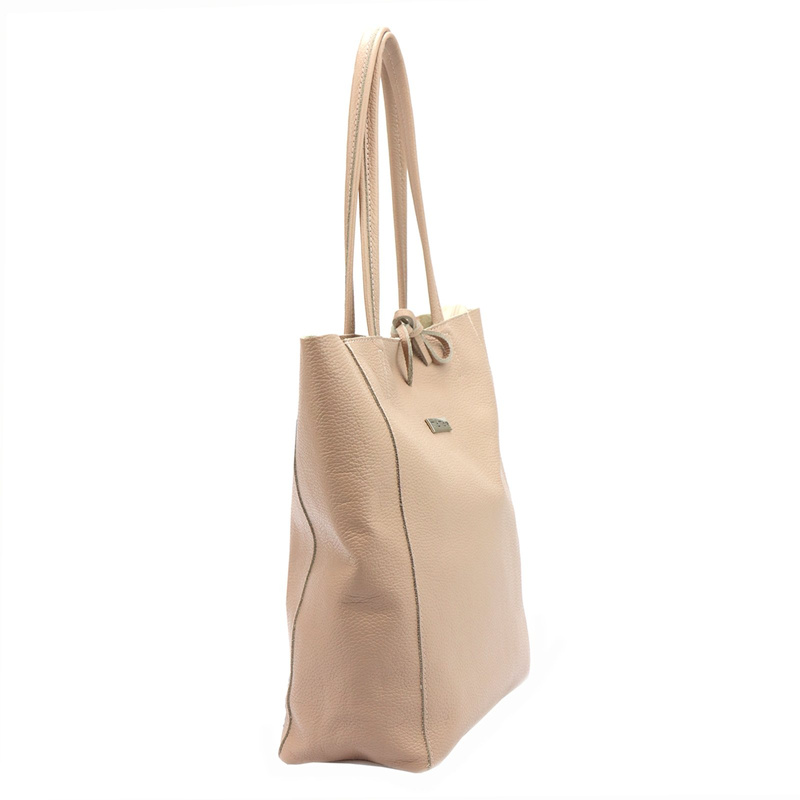 Skórzana damska shopperbag z kieszenią od MiaMore