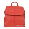 plecak SKÓRZANY damski mały B5 z klapą czerwony S41
