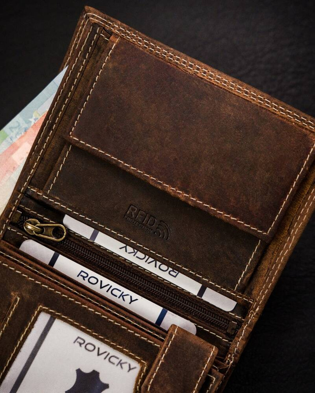 Skórzany męski portfel Wild N4-CHM-NL RFID