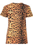 T-SHIRT DAMSKI Z KRÓTKIM RĘKAWEM KLASY CAVALLI POMARAŃCZOWY