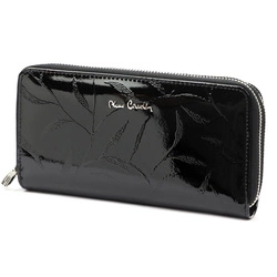 Lakierowany damski portfel w liście Pierre Cardin