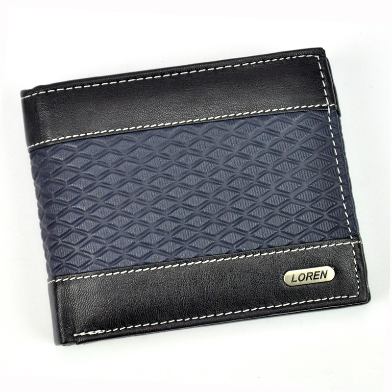 Loren męski portfel skóra naturalna składany kompaktowy pojemny