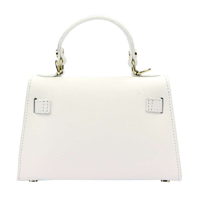 Mały damski kuferek listonoszka skórzana torebka do ręki z paskiem Luka