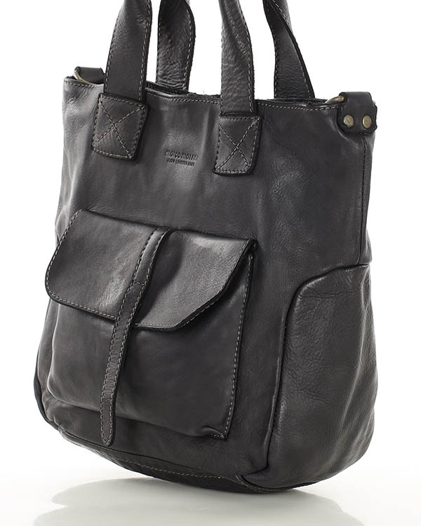 Torebka miejska skórzana w harmonii z naturą - MARCO MAZZINI czarna