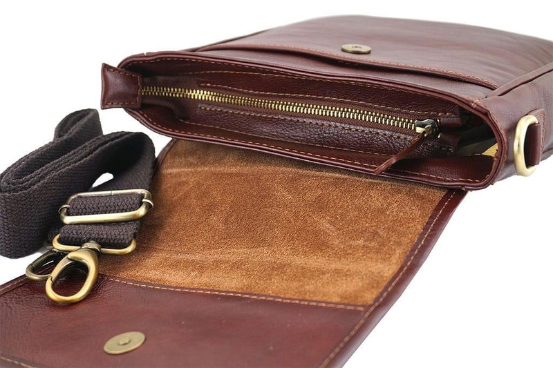 Torba męska ze skóry naturalnej na ramię - Czarna