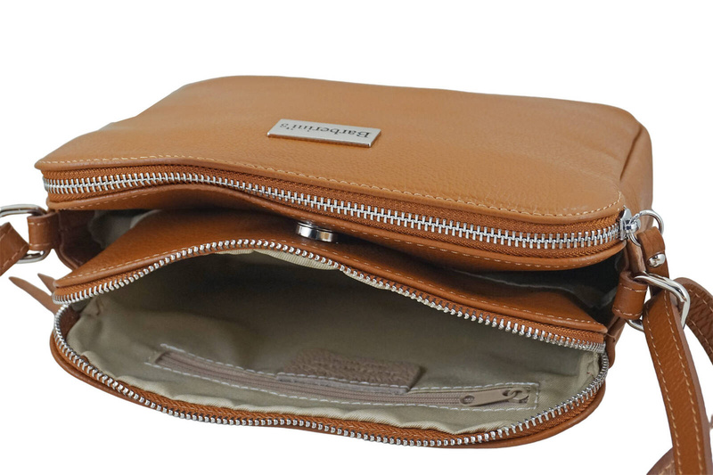 Torebka skórzana damska włoska - Brązowa jasna