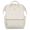 Plecak damski z poliestru w kolorze ecru z miejscem na laptopa i portem USB - Peterson