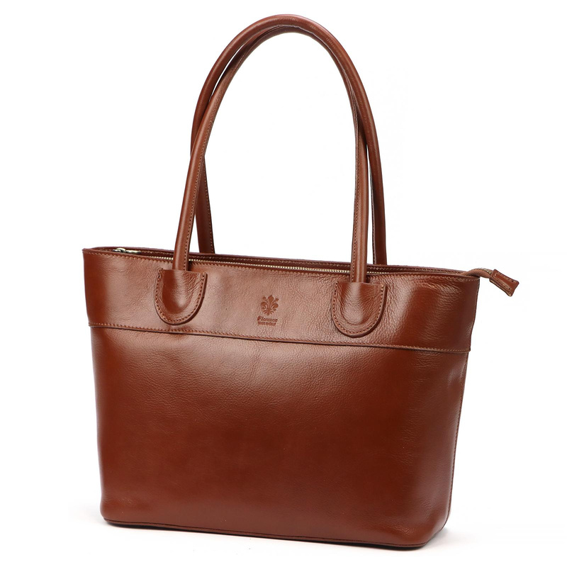 Skórzana duża elegancka damska shopperbag torebka na ramię Florence