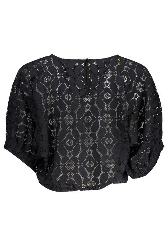 DESIGUAL CZARNY T-SHIRT DAMSKI Z KRÓTKIM RĘKAWEM