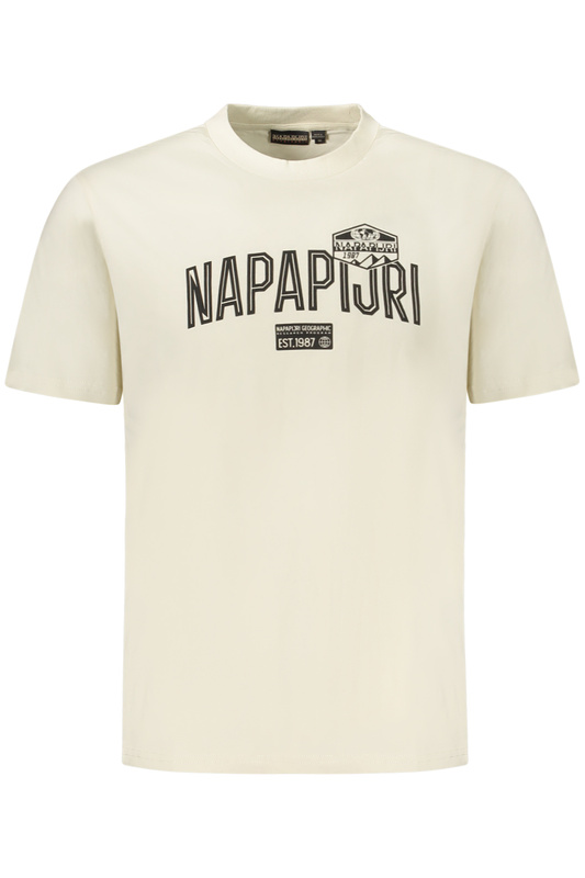 T-SHIRT MĘSKI Z KRÓTKIM RĘKAWEM NAPAPIJRI, BEŻOWY