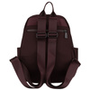 Bordowy plecak damski wykonany z poliestru, zawieszony na regulowanych szelkach - Peterson