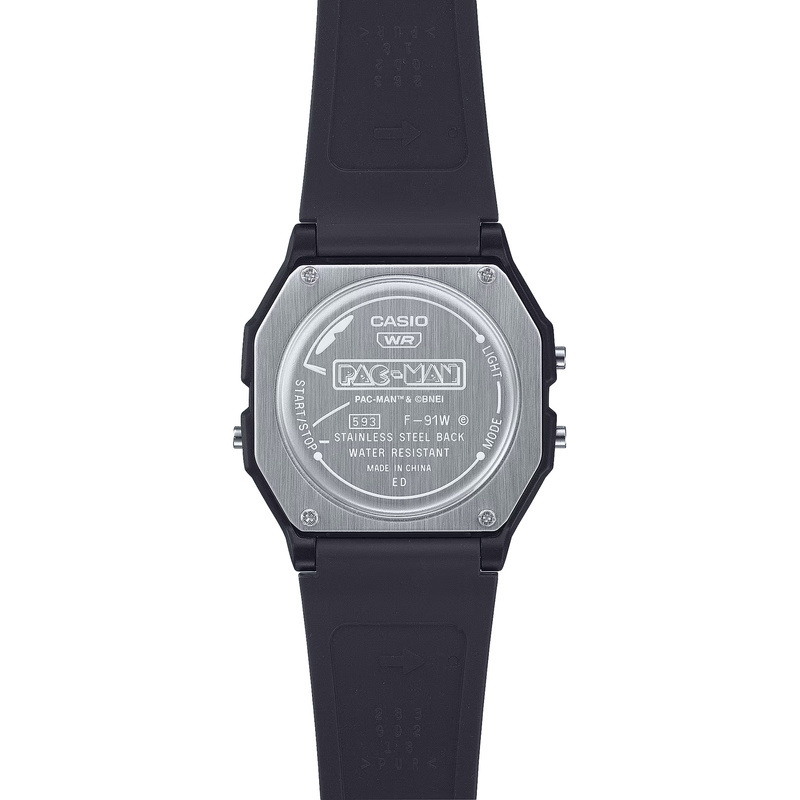 ZEGAREK MĘSKI CASIO F-91WPC-1ADR (zd086b) - PAC-MAN + BOX