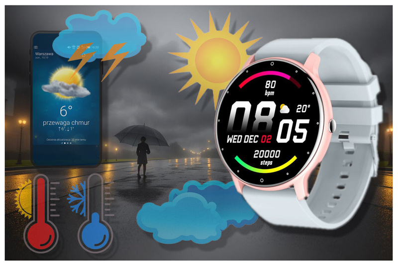 SMARTWATCH UNISEX GRAVITY GT1-9 - PULSOMETR, WŁASNE TARCZE (sg015i)