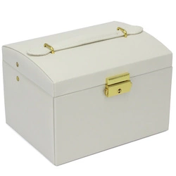 Elegancki Kuferek na biżuterię damska szkatułka ze skóry eko od PATRIZIA