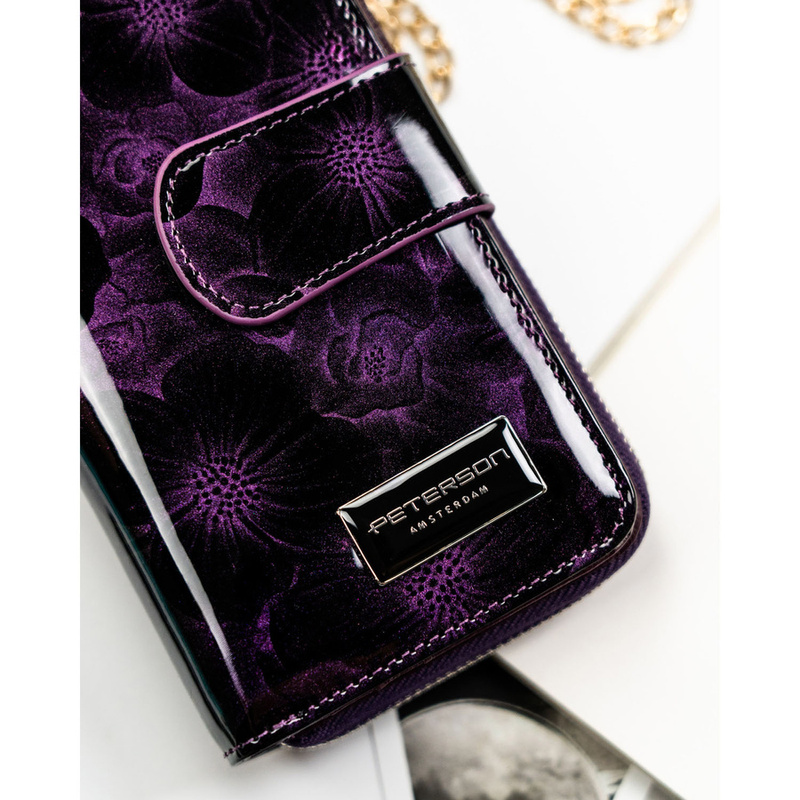 skóra naturalna + Damski portfel ze skóry ekologicznej Peterson PTN PS116-FDS