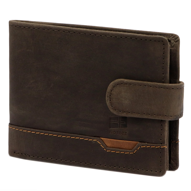 Nordee poziomy portfel skóra naturalna męski rozbudowana portmonetka
