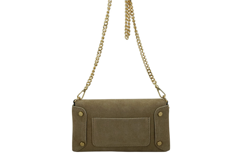 Zamszowa kopertówka na łańcuszku Barberinis - Beżowa