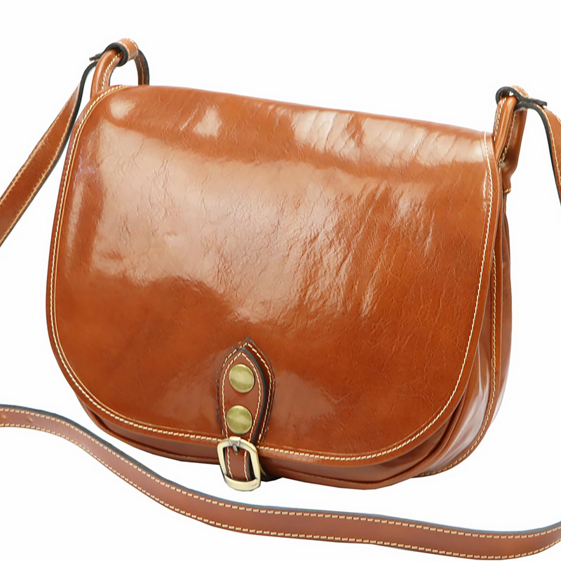 Florence skórzana damska listonoszka torebka na ramię dwukomorowa