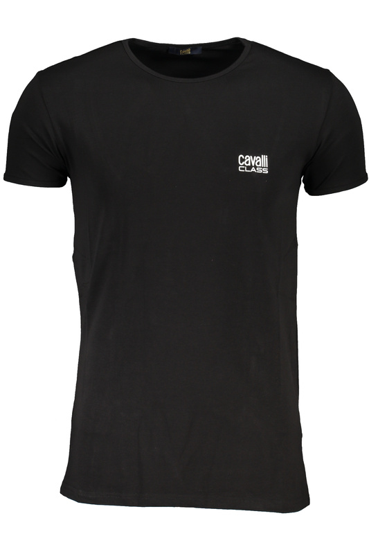 NIEBIESKI T-SHIRT MĘSKI Z KRÓTKIM RĘKAWEM KLASY CAVALLI
