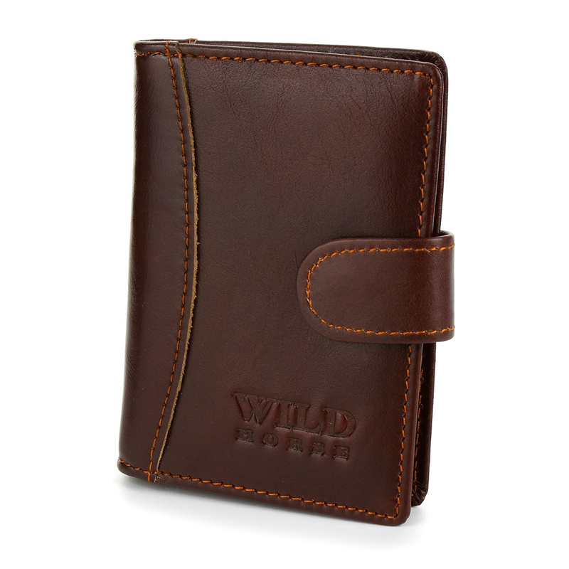 Etui skórzane na wizytówki karty  wild horse brązowe G79