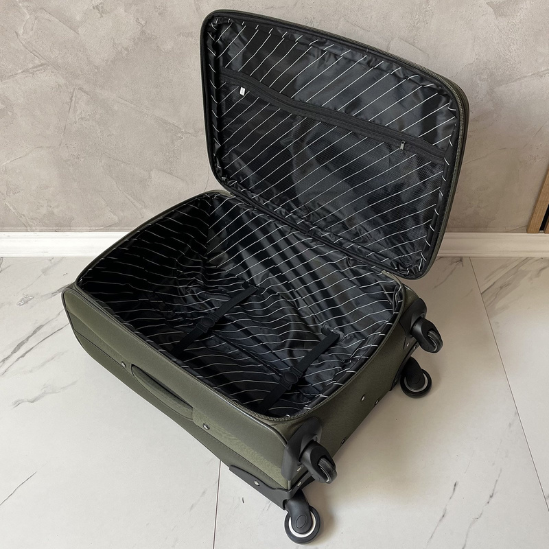 EASY TRIP zestaw trzech walizek na kółkach miękkie materiałowe kieszenie