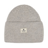 Szara, zimowa czapka damska beanie z logo marki - Peterson