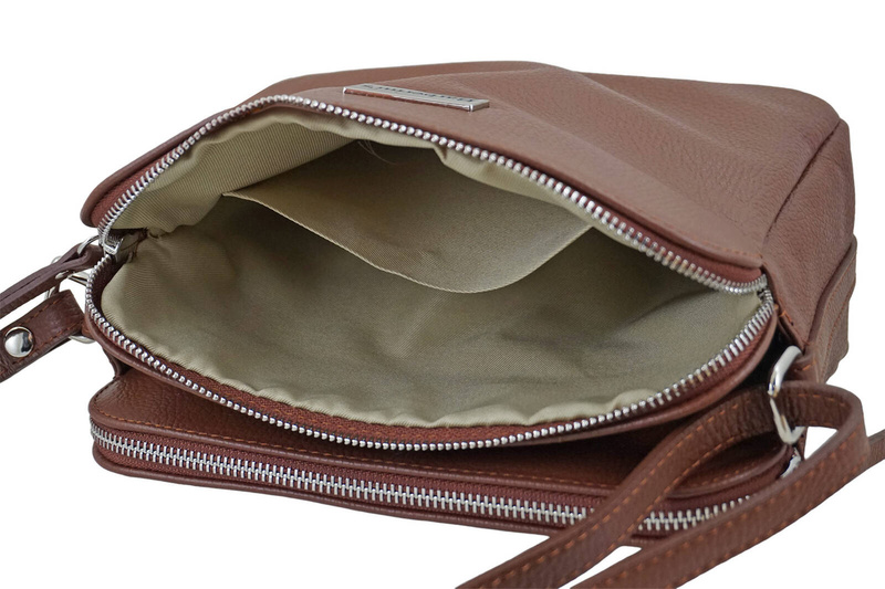 Torebka skórzana damska włoska - Brązowa